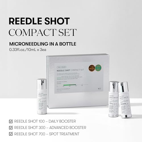 VT Cosmetics Reedle Shot Skincare Gift Set - 100, 300, 700 Serums for Her