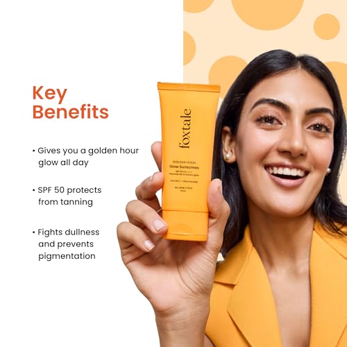 Foxtale Glow Sunscreen SPF 50 PA++++ with Vitamin C and Niacinamide for Dewy Skin