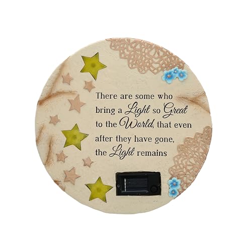 10" Solar Powered Memorial Garden Stone - 'Light Remains' Tribute