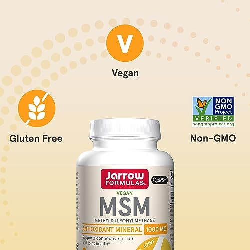 Jarrow Formulas MSM Veggie Capsules - 1000mg, 200 Count - Joint Support