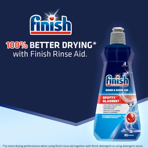 Finish Shine & Dry Dishwasher Rinse Aid - 400ml Liquid for Sparkling Clean Dishes