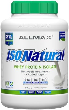 ALLMAX, ISONatural™, Pure Whey Protein Isolate, Unflavored, 5 lbs (2.27 kg)