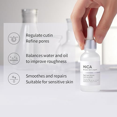HiCA 6% Lactic Acid Peel Care Serum - Korean Korean Facial Peeling Solution for Sensitive Skin