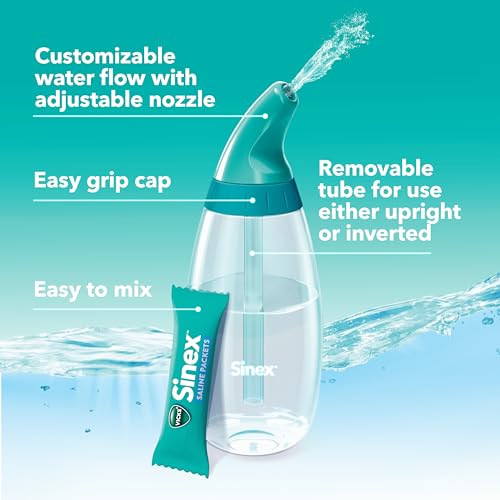 Vicks Sinex Saline Nasal Rinse Starter Kit - Drug-Free Congestion Relief