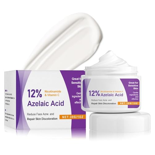 Acid Serum with Azelaic, Hyaluronic Acid & Niacinamide - Brightening Face Cream for Rosacea, Dark Spots, Redness & Pore Cleansing