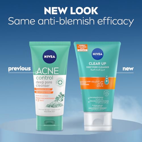 NIVEA Deep Pore Cleanser with Sea Salt, Salicylic Acid & Niacinamide - 150ml
