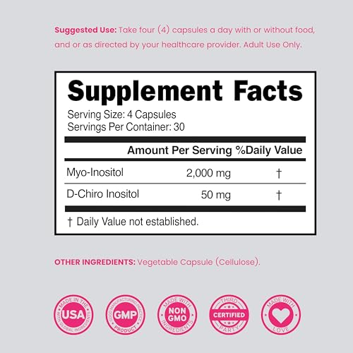 DORADO NUTRITION Myo-Inositol 1 for Women's Hormone Balance & Ovarian Health - Vegan, Third-Party Tested, Made in USA