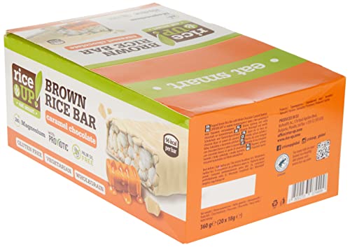 Rice Up Caramel White Chocolate Rice Bar - 20 Packs of 18g Indulgent Treats