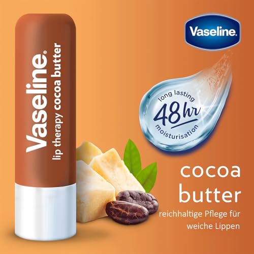 Vaseline Lip Therapy Cocoa Butter - 4.8g for Deeply Hydrated Lips
