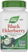 Nature's Way Black Elderberry Supplement, Traditional Immune Support*, With Elderberry and Elderflower, Plant Powered, 100 Capsules (Packaging May Vary)