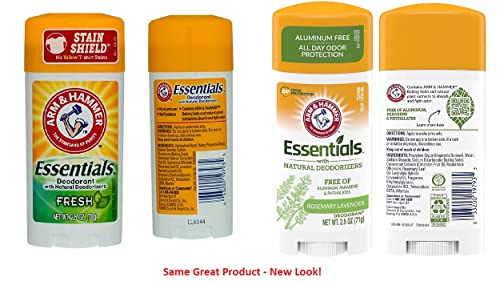 ARM & HAMMER Essentials Deodorant - Fresh Rosemary Lavender - Aluminum-Free, Paraben-Free, Phthalate-Free - 2.5oz