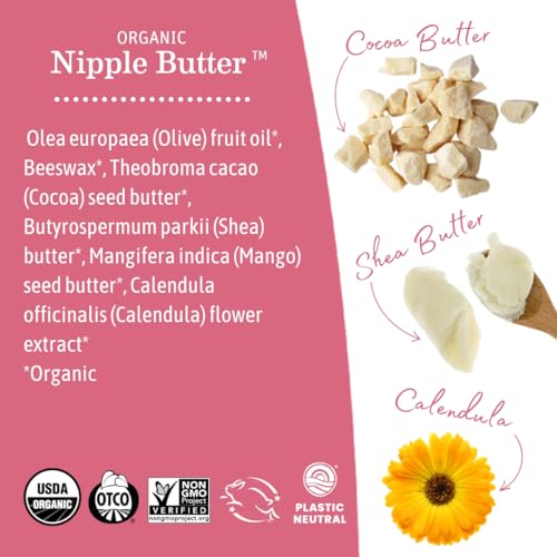 Earth Mama Organic Nipple Butter Breastfeeding Cream - Lanolin-Free, 2 fl oz