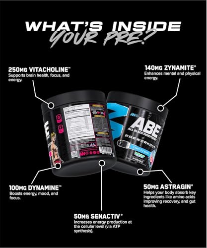 All Black Everything Pre-Workout Powder - 30 Servings | Blue Razz | 350mg Caffeine