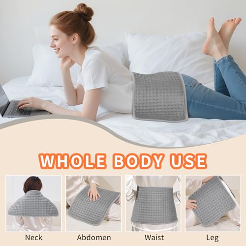 SKY-TOUCH Electric Heating Pad - Back, Neck, Shoulder & Belly Relief (9 Temp Levels, Machine Washable)