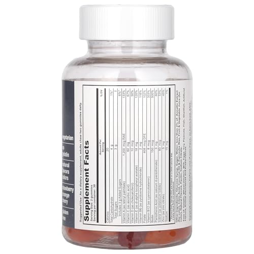 T.RQ Multi-Vitamin Gummy - Natural Strawberry, Orange & Cherry Flavors, 60 Count Dietary Supplement