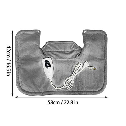 Electric Heating Pad for Muscle Relief - 6 Heat Levels & Auto Shut-Off (Grey)