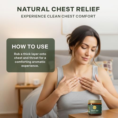 Betterbrand TallowRub Petroleum-Free Chest Rub 1.6oz - Natural Vapor Rub with Menthol & Eucalyptus for Congestion Relief