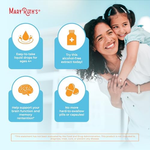 MaryRuth Organics Vegan Omega-3 Liquid Drops (Orange, 30ml) - Heart & Brain Health