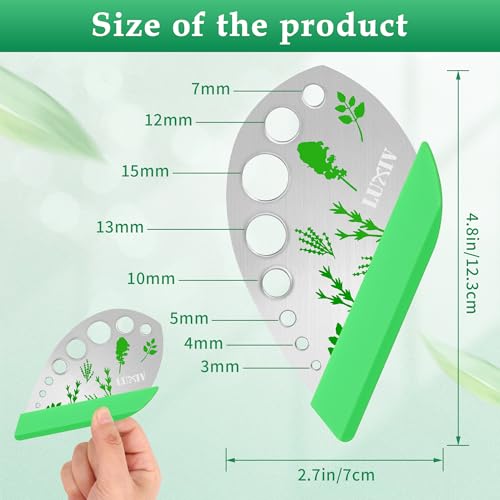 Luxiv Herb Stripper 9 Holes Stainless Steel Kitchen Tool for Kale Basil Rosemary - Green
