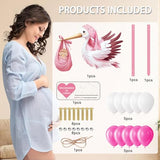 Outdoor Wooden Rattling Stork Set for Birth Announcement & Baby Showers