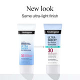 Neutrogena Ultra Sheer Dry-Touch Mineral Sunscreen SPF 30 - Broad-Spectrum UVA/UVB Protection with Titanium Dioxide & Zinc Oxide, Oxybenzone-Free (3.0 fl. oz)