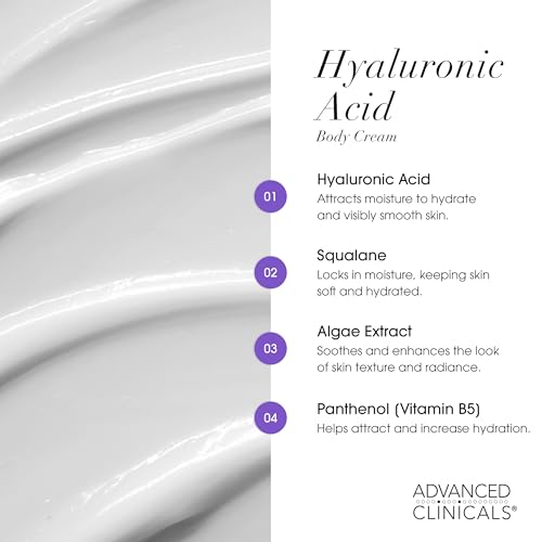 Advanced Clinicals Hyaluronic Acid Cream - Deep Moisturizing Face Cream
