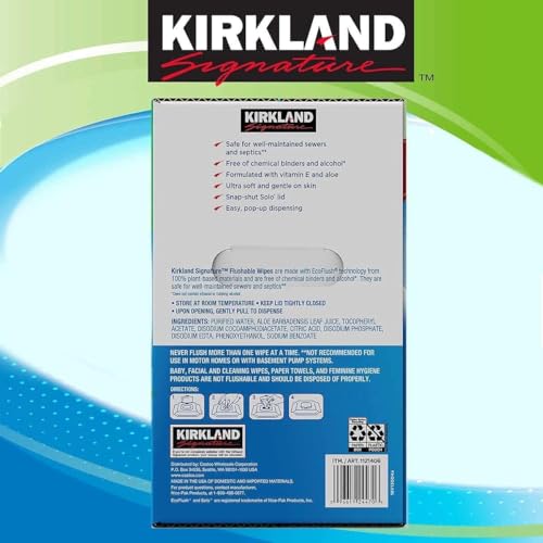Kirkland Signature Flushable Moist Wipes, 632 Count – Ultra-Soft Hypoallergenic for Ultimate Freshness