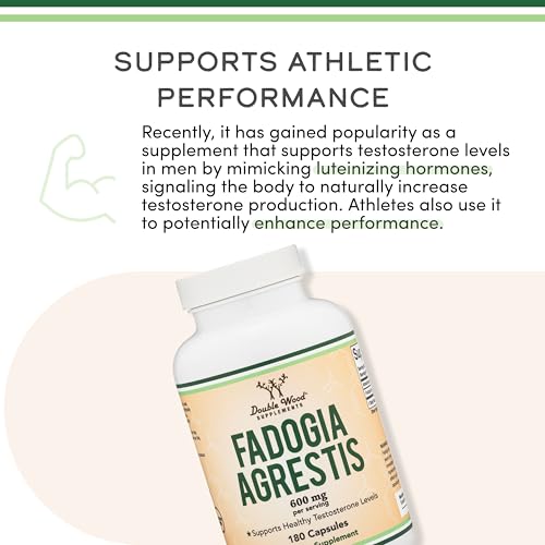 Fadogia Agrestis 600mg Extract - 180 Capsules for Testosterone Support & Performance