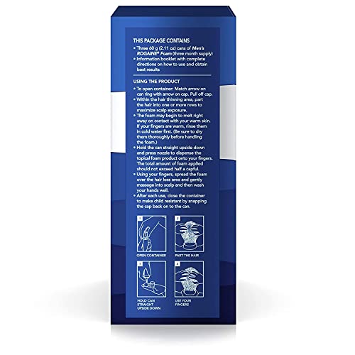 Rogaine Men’s Hair Regrowth Treatment – Triple Pack (3x 2.11oz Minoxidil Solution)