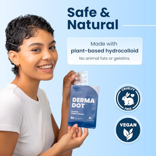 CLEAN SKIN CLUB 60 Invisible Vegan Pimple Patches - Non-Toxic & Absorbing