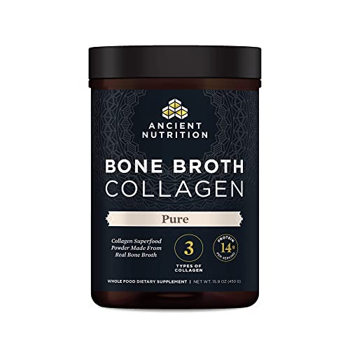 Dr. Axe Ancient Nutrition Bone Broth Collagen Powder - Pure, 450g