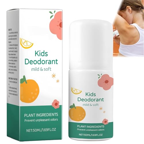 Upgraded Natural Deodorant for Kids & Teens - Aluminum-Free, Hypoallergenic, Clean Fresh Scent, 50ml