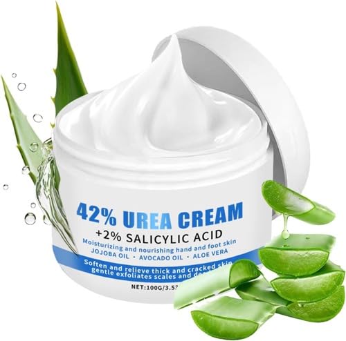 Urea Cream 42% + Salicylic Acid 2% - Foot & Hand Lotion for Dry Cracked Heels, Feet, Knees & Elbows - Callus Remover & Toenail Softener