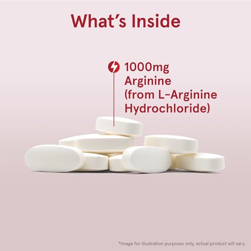 Jarrow Formulas Arginine 1000mg - 100 Tablets - Supports Circulation & Cardiovascular Health