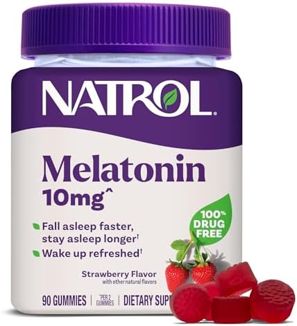 Natrol, Melatonin Gummies, Strawberry, 10 mg, 90 Gummies