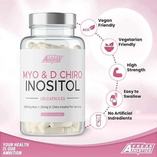 Freak Athletics Myo Inositol & D Chiro Inositol - 40:1 Ratio for PCOS & Hormonal Balance - 120 Capsules