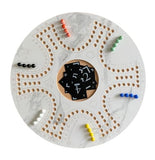 Jackaroo Wood Game Marble Color Two-Side Board - 4 Players One Side, 6 Players Other Side with Carry Bag