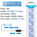 DS Aquarium LED Light for Fish Tanks - 8W-24W Blue+White, Expandable Design