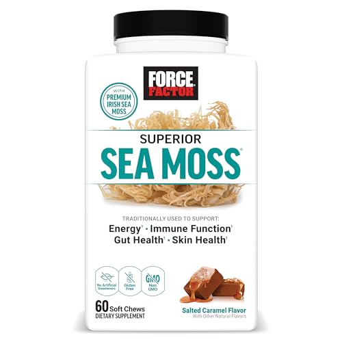 FORCE FACTOR Superior Irish Sea Moss Chews - Salted Caramel (60 Ct)