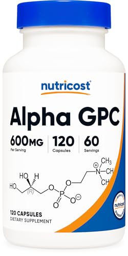 Nutricost Alpha GPC 600mg - 120 Vegetarian Capsules | Non-GMO, Gluten Free | Cognitive Support & Brain Health