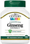 Generic Ginseng Extract Vegetarian Capsules: Energy & Focus, 60 Ct