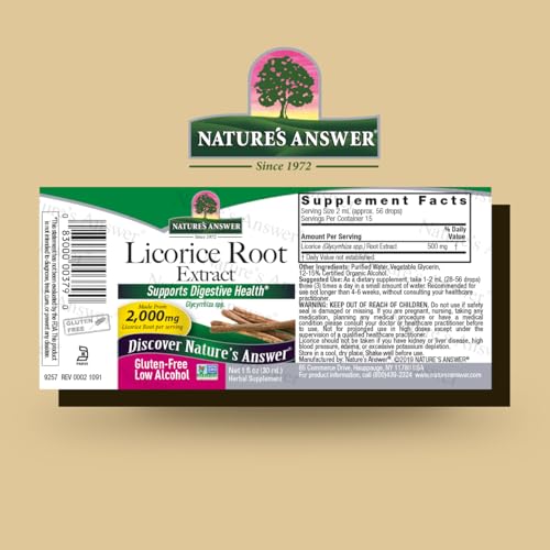 Nature's Answer Alcohol-Free Licorice Root Extract - 2000mg