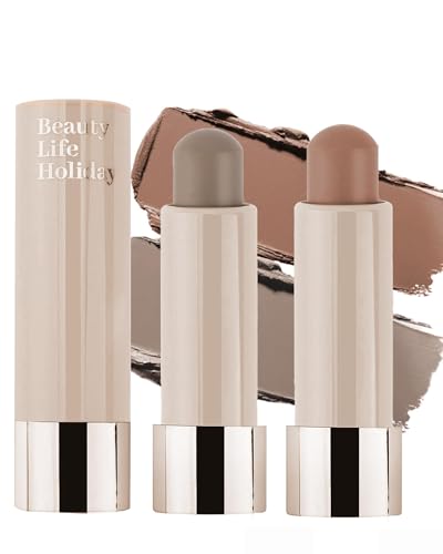 ALMEKAQUZ 2 Colors Cream Contour Stick - Cool & Warm Toned Bronzer | Matte Finish, Waterproof & Long-Lasting, Blendable & Smooth