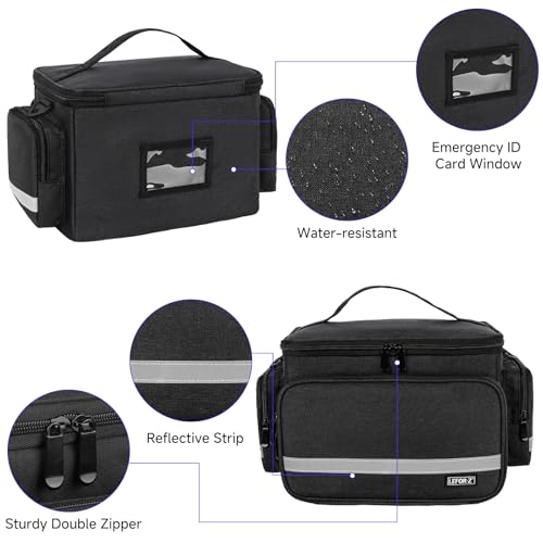 Premium First Aid Bag Empty - Medicine Storage Organizer with Detachable Divider - Emergency Medical Supplies Bag for Home & Travel - Black