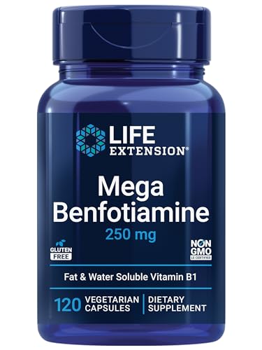 Life Extension Mega Benfotiamine, 250 mg per Capsule - 120 Vegetable Capsules