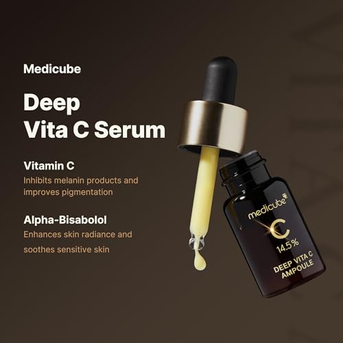 Medicube Deep Vita C Serum 2.0 - 14.5% Pure Vitamin C for Hyperpigmentation & Dark Spots - Korean Skincare (3 x 10g)
