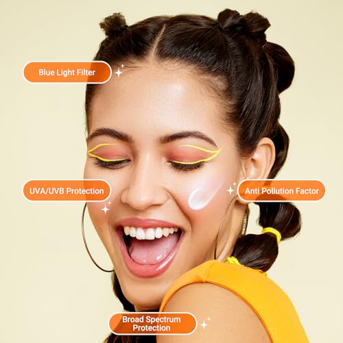 Aqualogica Glow+ Dewy Sunscreen SPF 50 PA++++ | Vitamin C & Hyaluronic Acid | Brightening & Hydrating | No White Cast | 50g