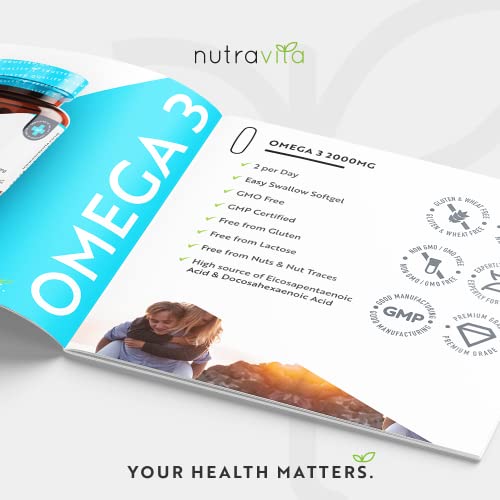 Nutravita Pure Omega 3 Fish Oil 2000mg - Heart and Brain Maintenance