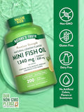 Nature's Truth Omega-3 Fish Oil 1340mg - 200 Mini Softgels, Burp-Free Lemon Flavor, Non-GMO & Gluten-Free