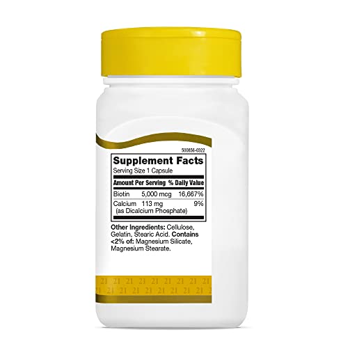 21st Century Super Potency Biotin - 5000 mcg, 110 Capsules